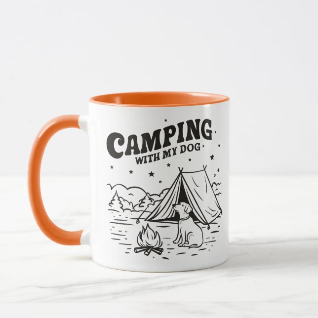 Camping with My Dog – Coffee & Adventure Mu Mug (Left)
