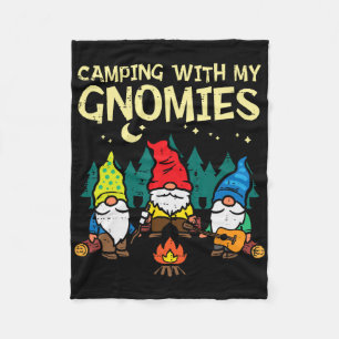 Camping With My Gnomies Funny Camper Gnomes Men Wo Fleece Blanket