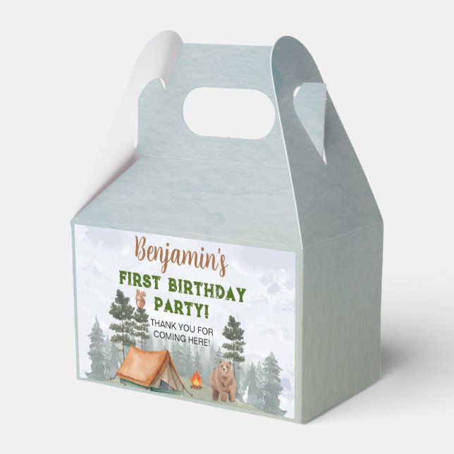 Camping Woodland Birthday Favour Box (Back Side)