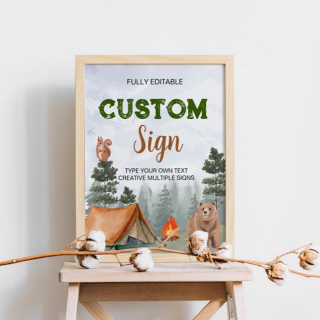Camping Woodland Forest Custom Table Sign (Creator Uploaded)