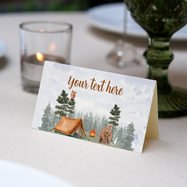 Camping Woodland Forest Place Card (Creator Uploaded)