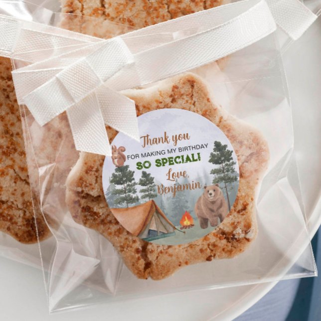 Camping Woodland Labels Birthday Baby Shower (Creator Uploaded)