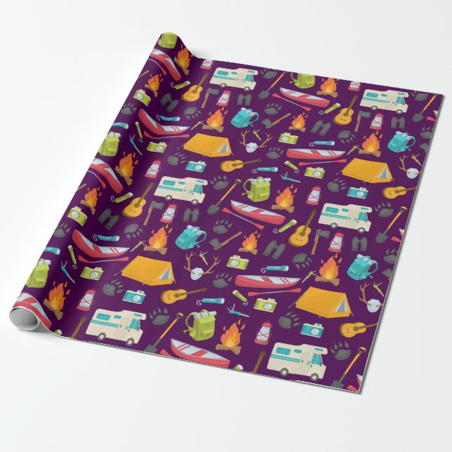 Camping Wrapping Paper (Unrolled)