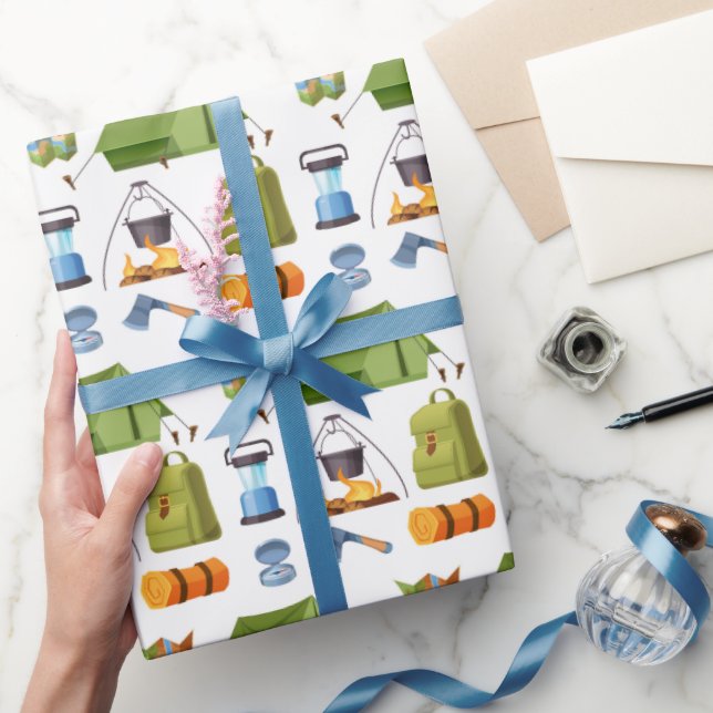 Camping Wrapping Paper, Hiking Gift Wrap (Gifting)