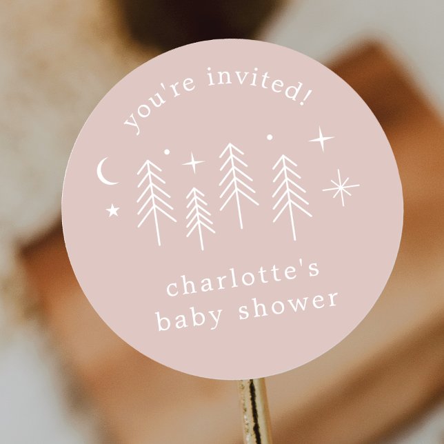 Camping You're Invited Classic Round Sticker (Creator Uploaded)