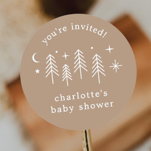 Camping You're Invited Classic Round Sticker