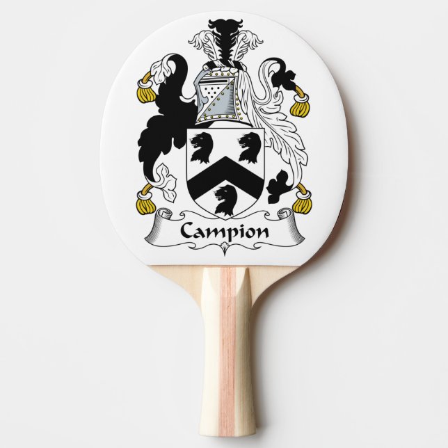 Campion Family Crest Ping Pong Paddle (Front)
