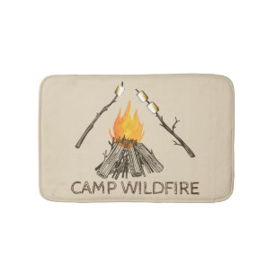 Campire with Toasting Marshmallows Bath Mat