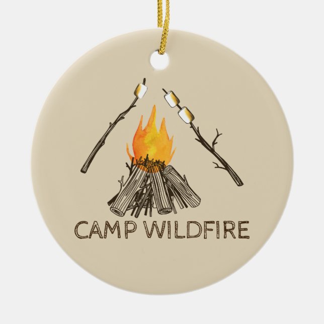 Campire with Toasting Marshmallows Ornament (Front)