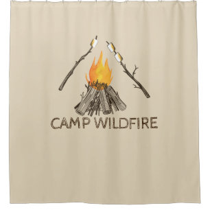Campire with Toasting Marshmallows Shower Curtain