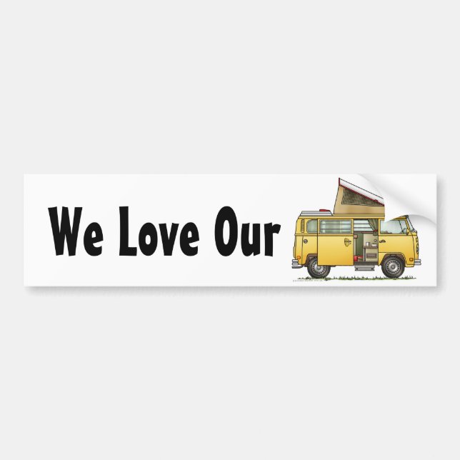 Campmobile Camper Van Bumper Sticker (Front)