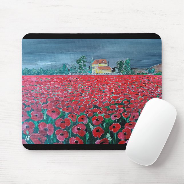 Campo de Amapolas Painting by Alfred Fox Mouse Mat (With Mouse)