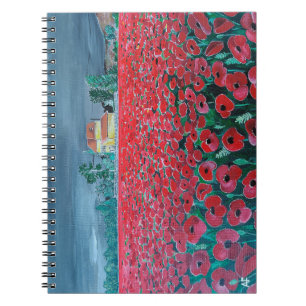Campo de Amapolas Painting by Alfred Fox Notebook