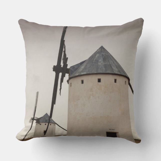 Campo de Criptana, antique La Mancha windmills Cushion (Front)