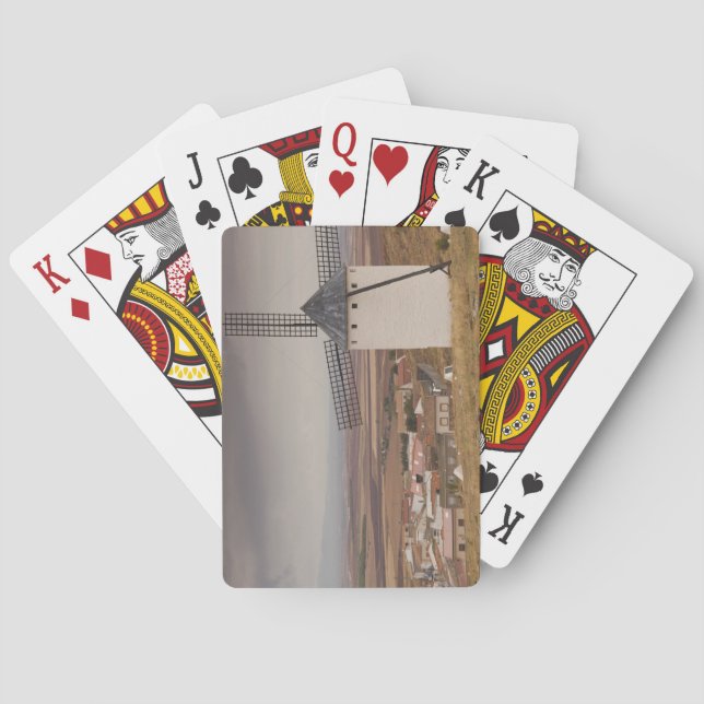 Campo de Criptana, antique La Mancha windmills Playing Cards (Back)