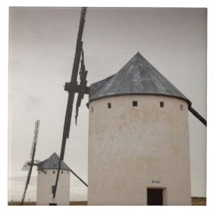 Campo de Criptana, antique La Mancha windmills Tile