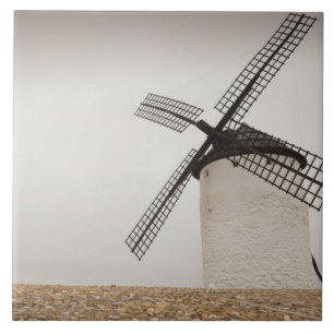 Campo de Criptana, antique La Mancha windmills Tile