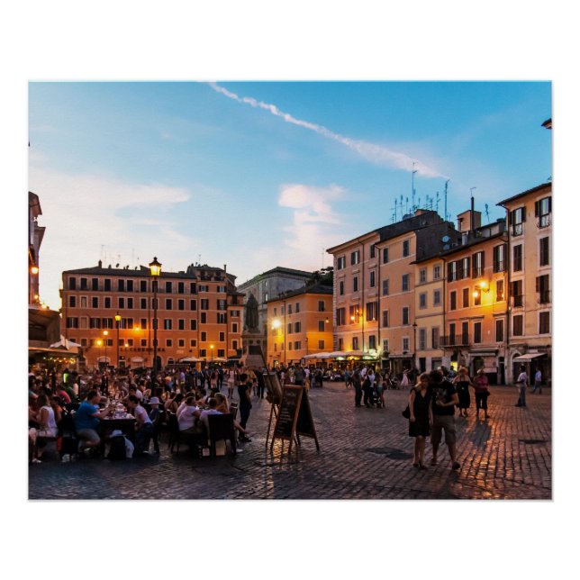 Campo de' Fiori Rome Perfect Poster | Sunset (Front)