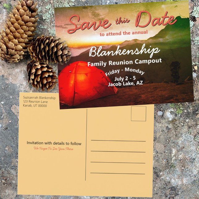 Campout Family Reunion Save The Date Template (Creator Uploaded)