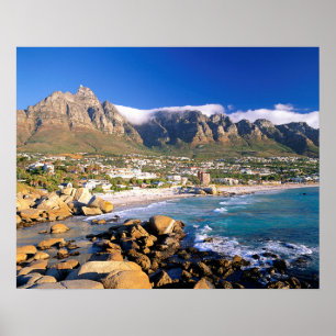 Camps Bay Beach And The Twelve Apostles Range Poster