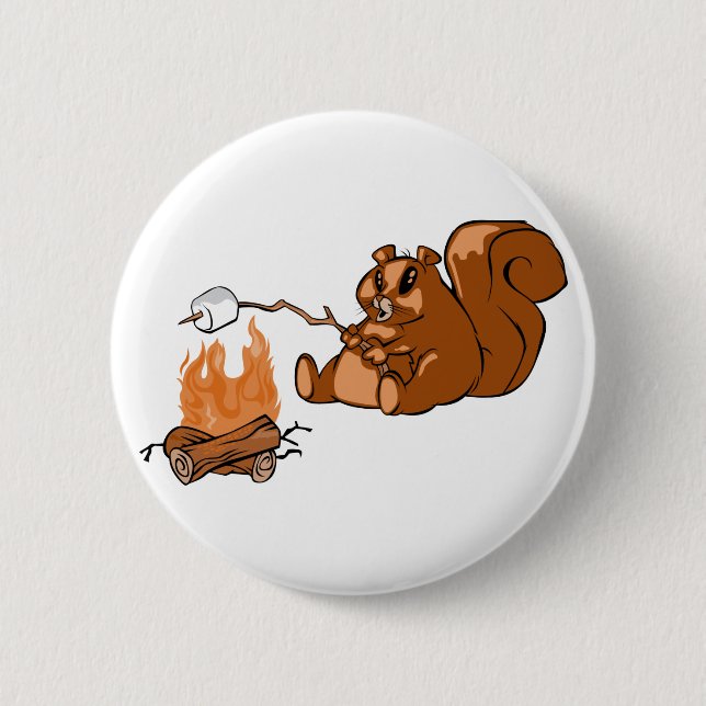 Campsite Beaver 6 Cm Round Badge (Front)