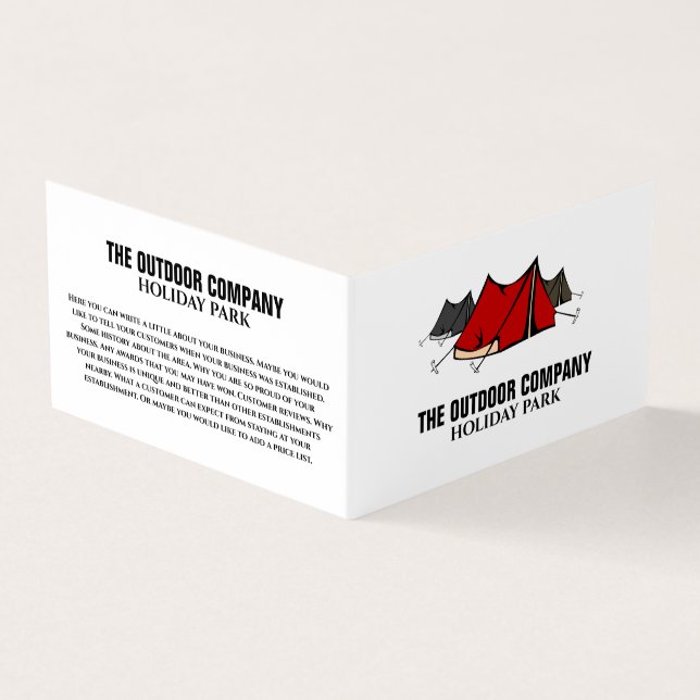 Campsite, Holiday Park Detailed Business Card (Outside)