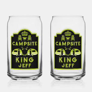 Campsite King Gifts For Campers Can Glass