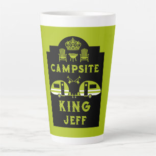 Campsite King Gifts For Campers Latte Mug