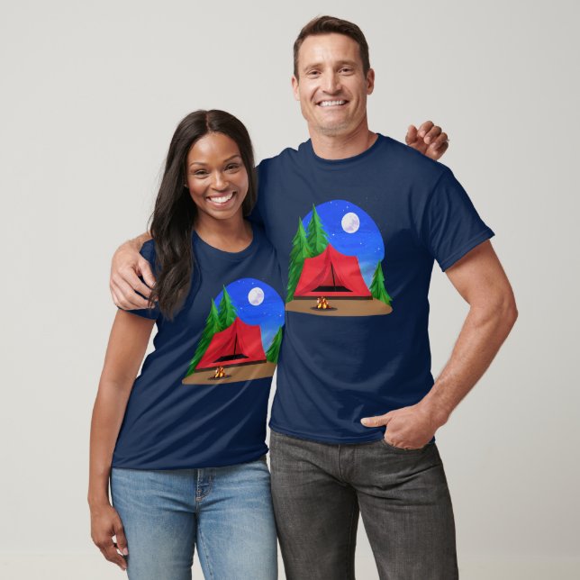 Campsite Under a Full Moon T-Shirt (Unisex)