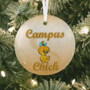 Campus Chick Glass Tree Decoration