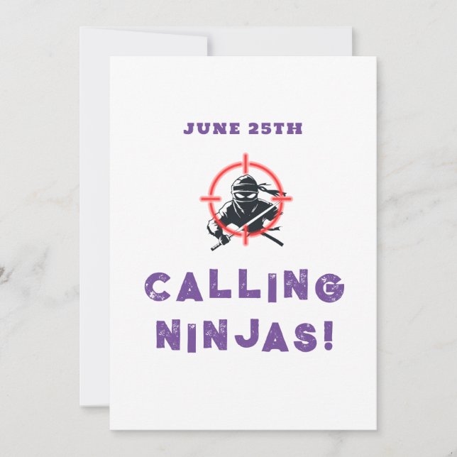 Campus Ninja fraternity Parties Invitation card (Front)