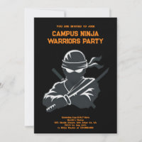 Campus Ninja Fun cipher fraternit Invitation card