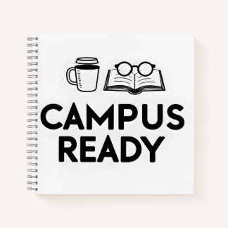 Campus Ready | Coffee & Books Line Art Notebook