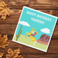 Campy Western Cowgirl on Horse Custom Birthday