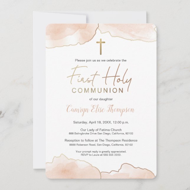 Camryn's communion invitation (Front)