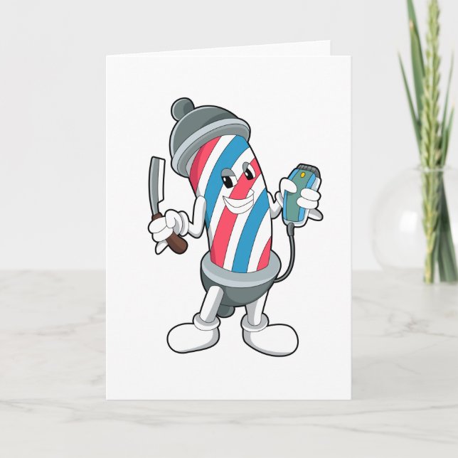 Can as Hairdresser with Razor Card (Front)