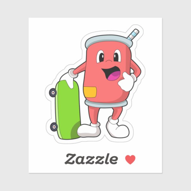 Can as Skater with Skateboard (Sheet)