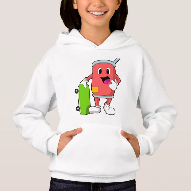 Can as Skater with Skateboard (Front)