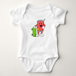 Can as Skater with Skateboard Baby Bodysuit
