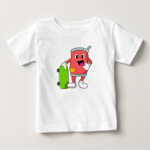 Can as Skater with Skateboard Baby T-Shirt