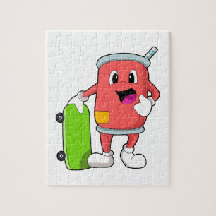 Can as Skater with Skateboard Jigsaw Puzzle