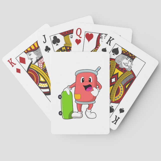 Can as Skater with Skateboard Playing Cards (Back)