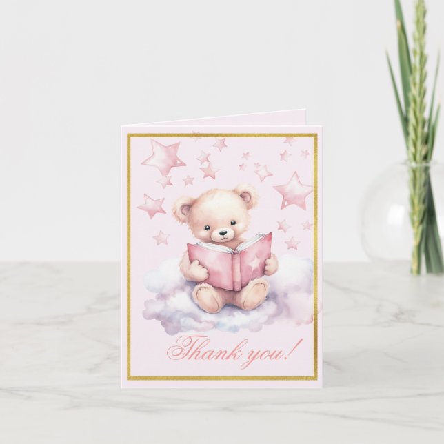 Can Bearly Wait Baby Shower Folded Thank You Card (Front)