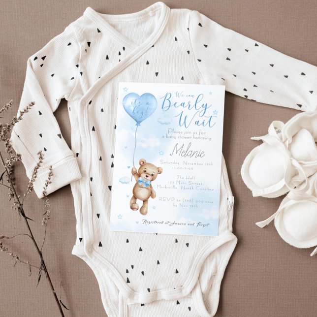 Can Bearly Wait Baby Shower Invitation (Creator Uploaded)