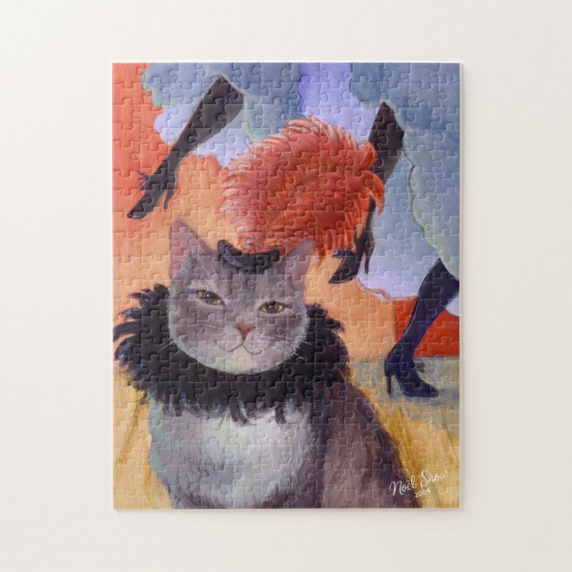 Can-Can Cabaret Dancer Cat Jigsaw Puzzle (Vertical)