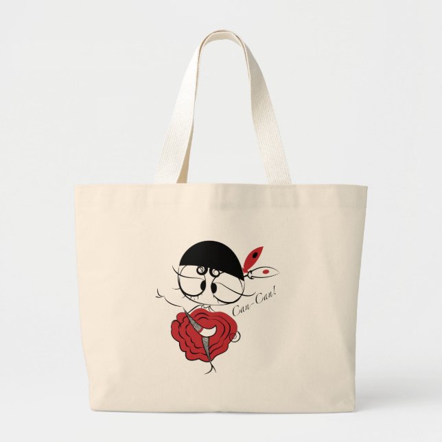 Can-Can dancer girl Large Tote Bag (Front)