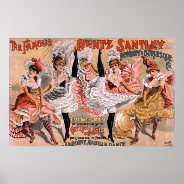 Can Can Dancing Girls Vintage Poster (Front)