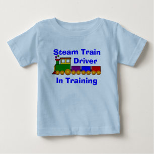 Can Change Text, Steam Train Driver in Training Baby T-Shirt