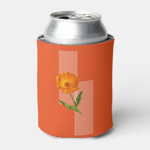 Can Cooler - Calendula on Orange Background