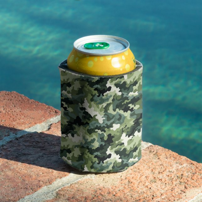 Can Cooler-Green Camo  Can Cooler (In Situ Pool)